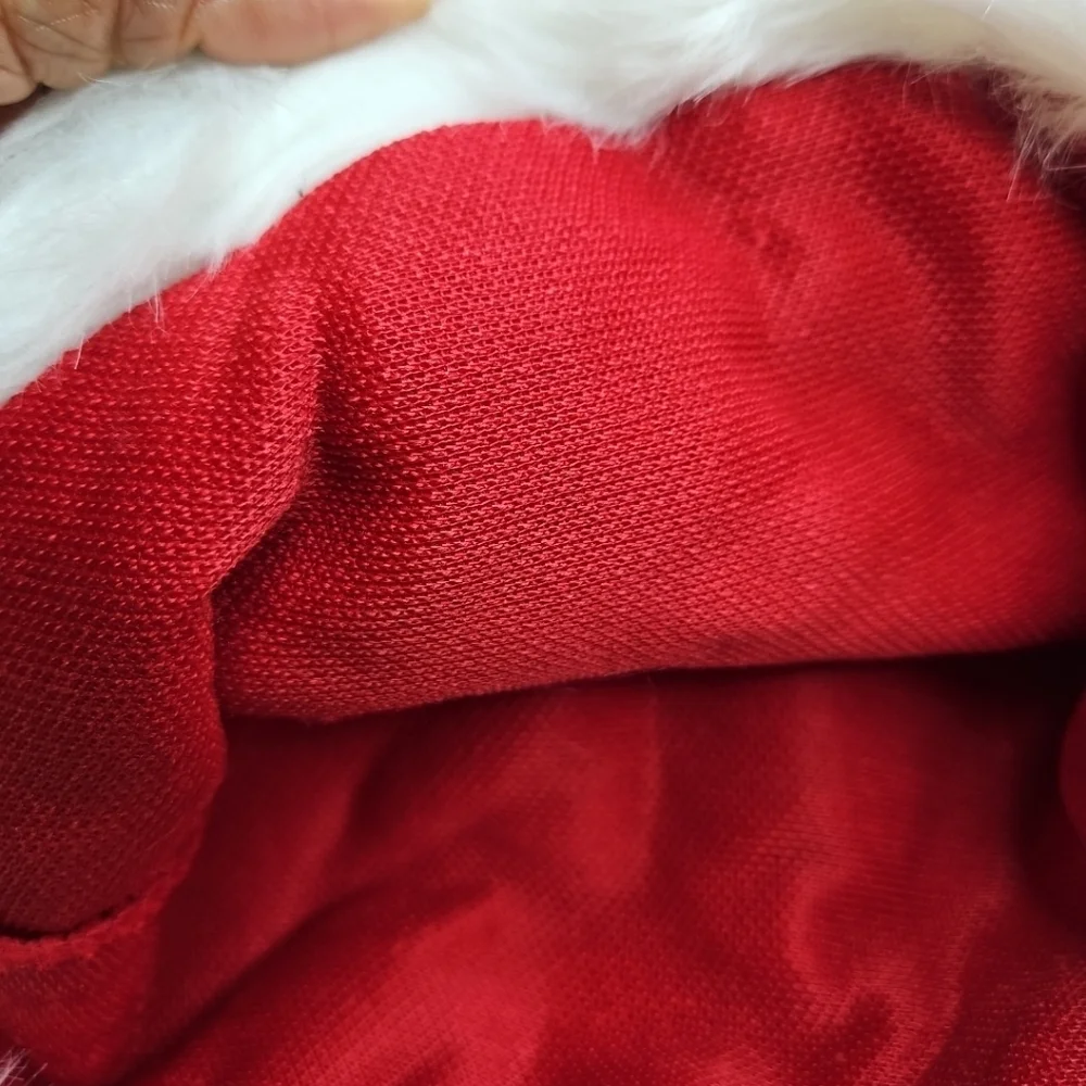 Red Santa Hat with White Fur Trim Set Of 2